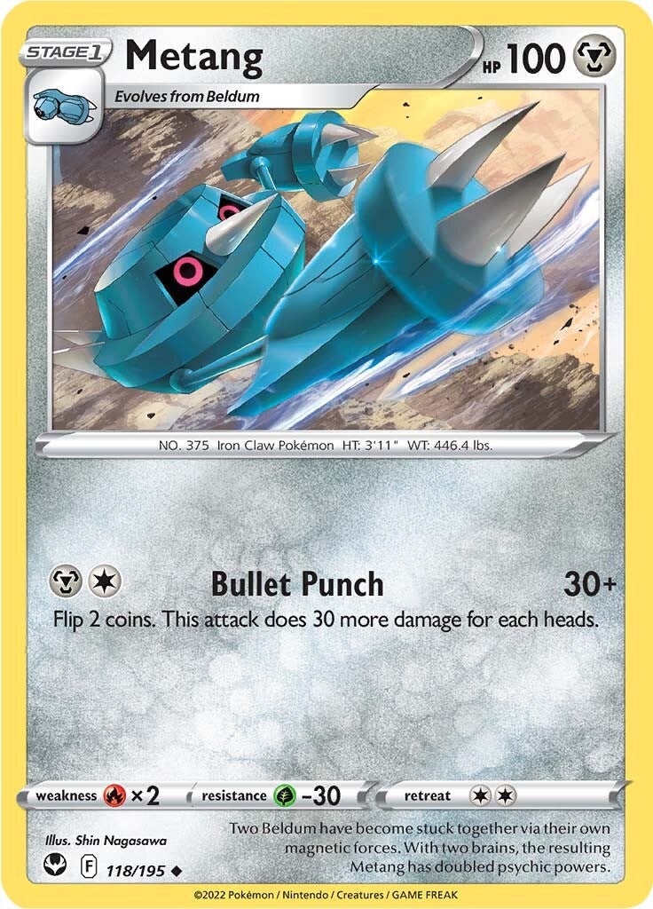 Metang (118/195) [Sword & Shield: Silver Tempest] - Pokémon - Card Brawlers | Quebec | Canada |