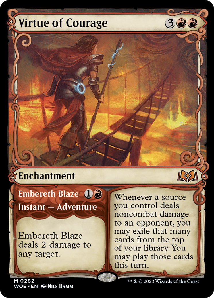 Virtue of Courage // Embereth Blaze (Showcase) [Wilds of Eldraine] - Magic: The Gathering - Card Brawlers | Quebec | Canada |