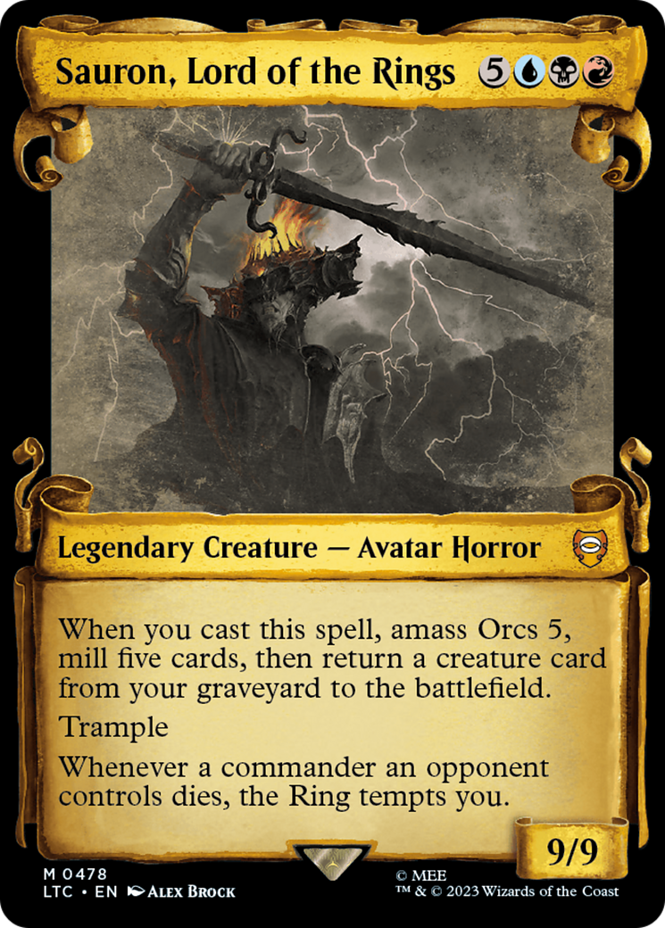 Sauron, Lord of the Rings [The Lord of the Rings: Tales of Middle-Earth Commander Showcase Scrolls] - Magic: The Gathering - Card Brawlers | Quebec | Canada |