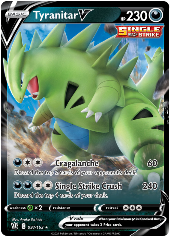 Tyranitar V (097/163) [Sword & Shield: Battle Styles] - Pokémon - Card Brawlers | Quebec | Canada |