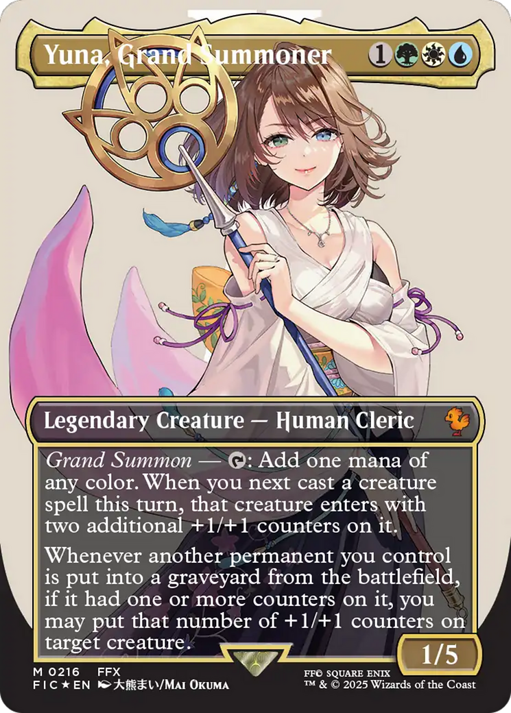 Yuna, Grand Summoner (Borderless) (Surge Foil) [FINAL FANTASY Commander] - Magic: The Gathering - Card Brawlers | Quebec | Canada |