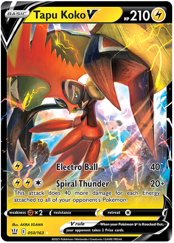 Tapu Koko V (050/163) [Sword & Shield: Battle Styles] - Pokémon - Card Brawlers | Quebec | Canada |