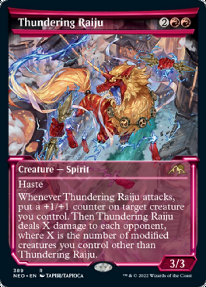 Thundering Raiju (Showcase Soft Glow) [Kamigawa: Neon Dynasty] - Magic: The Gathering - Card Brawlers | Quebec | Canada |