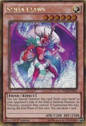 Santa Claws [PGL2-EN021] Gold Secret Rare