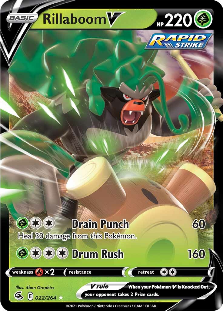 Rillaboom V (022/264) [Sword & Shield: Fusion Strike] - Pokémon - Card Brawlers | Quebec | Canada |
