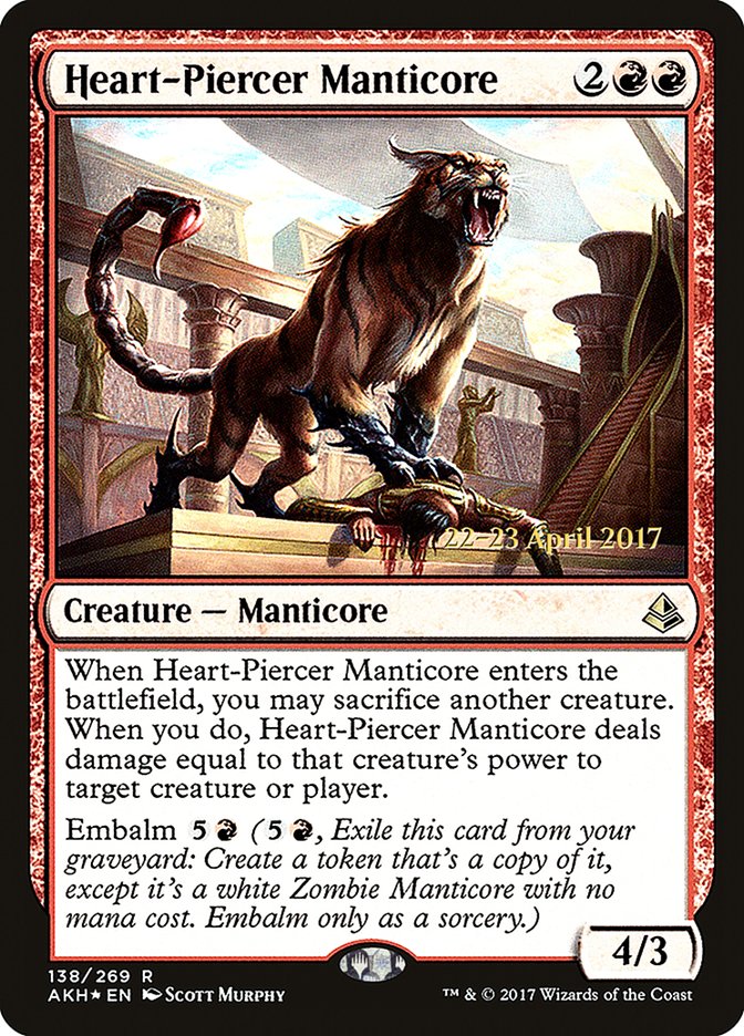 Heart-Piercer Manticore [Amonkhet Prerelease Promos] - Magic: The Gathering - Card Brawlers | Quebec | Canada |