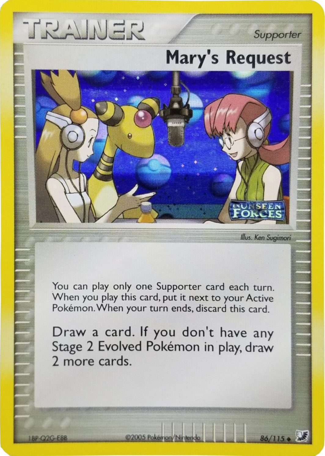 Mary's Request (86/115) (Stamped) [EX: Unseen Forces] - Pokémon - Card Brawlers | Quebec | Canada |