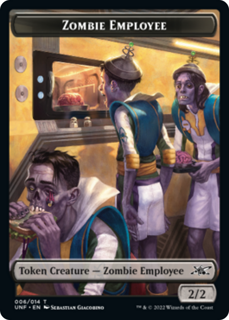 Zombie Employee // Food (010) Double-Sided Token [Unfinity Tokens] - Magic: The Gathering - Card Brawlers | Quebec | Canada |