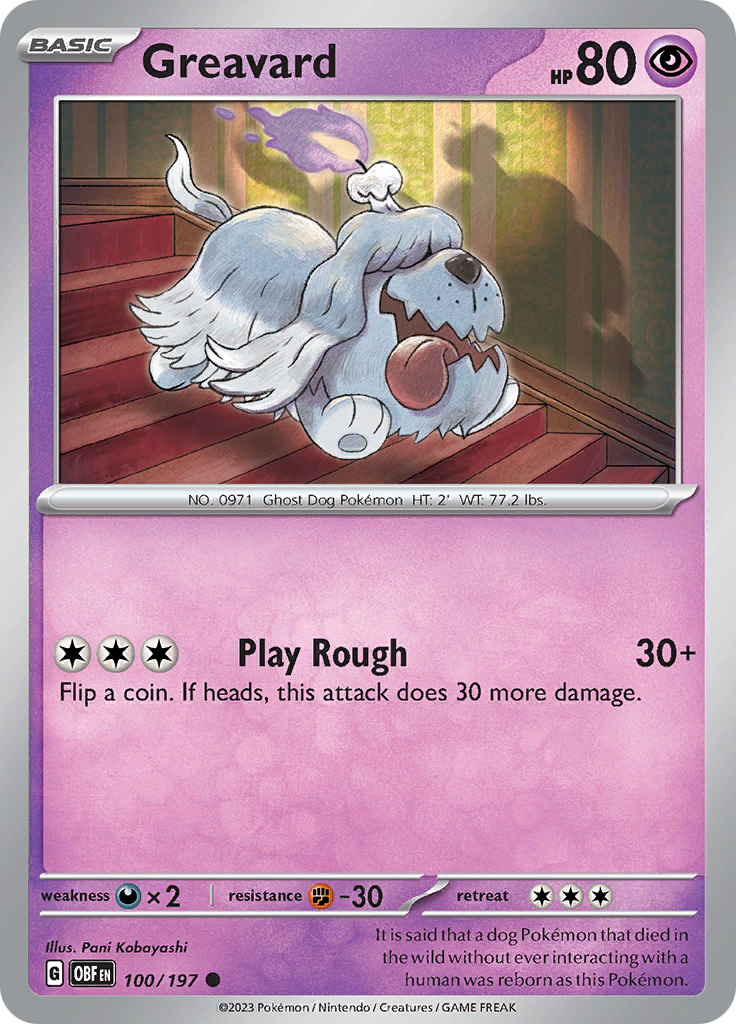 Greavard (100/197) [Scarlet & Violet: Obsidian Flames] - Pokémon - Card Brawlers | Quebec | Canada |