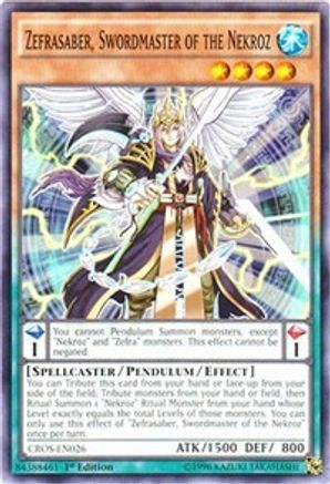 Zefrasaber, Swordmaster of the Nekroz [CROS-EN026] Common - Yu-Gi-Oh! - Card Brawlers | Quebec | Canada |