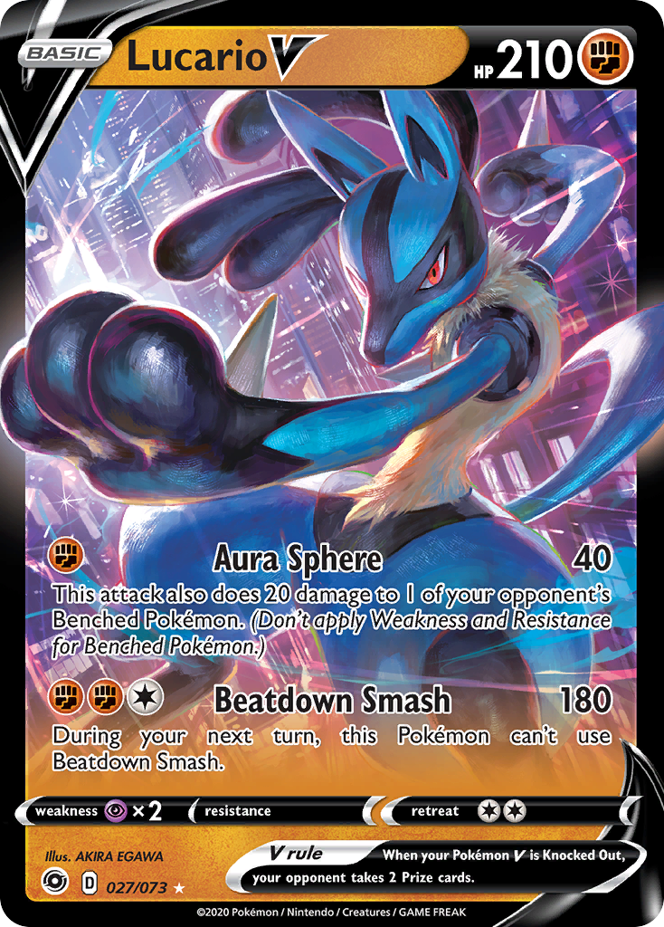 Lucario V (027/073) (Intro Deck) [Sword & Shield: Champion's Path] - Pokémon - Card Brawlers | Quebec | Canada |