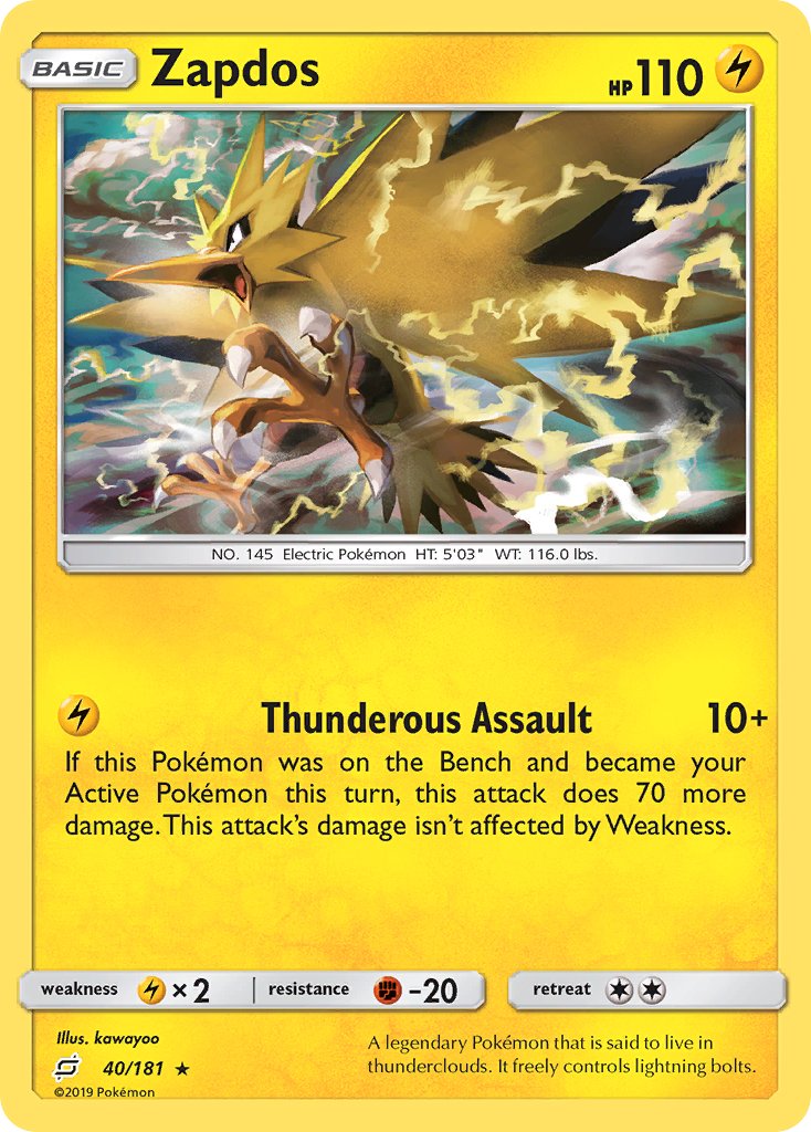 Zapdos (40/181) (Theme Deck Exclusive) [Sun & Moon: Team Up] - Pokémon - Card Brawlers | Quebec | Canada |
