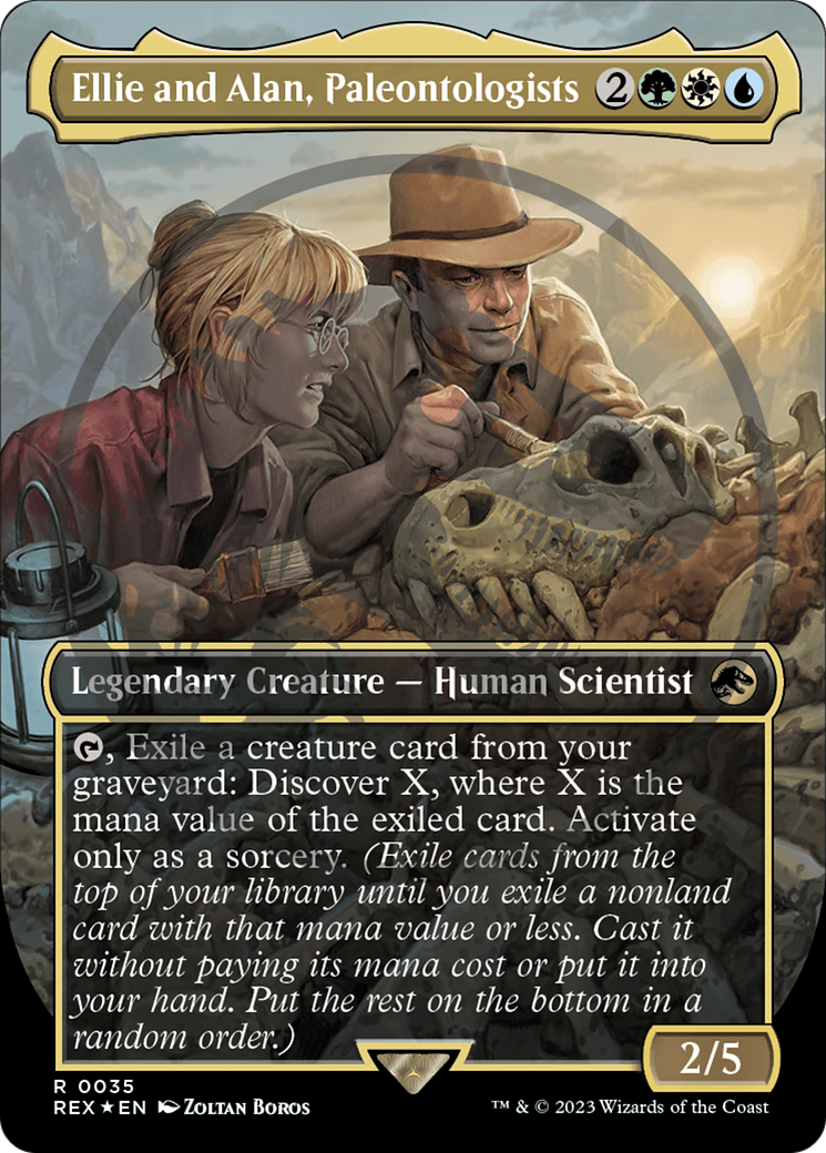 Ellie and Alan, Paleontologists (Emblem) (Borderless) [Jurassic World Collection Tokens] - Magic: The Gathering - Card Brawlers | Quebec | Canada |