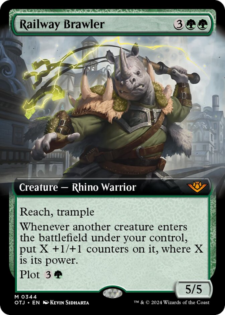 Railway Brawler (Extended Art) [Outlaws of Thunder Junction] - Magic: The Gathering - Card Brawlers | Quebec | Canada |