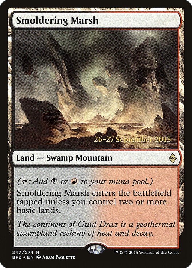 Smoldering Marsh [Battle for Zendikar Prerelease Promos] - Magic: The Gathering - Card Brawlers | Quebec | Canada |