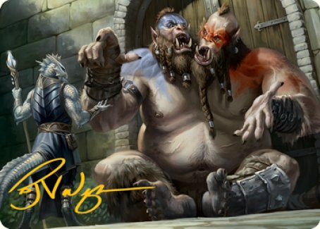 Ettin Art Card (Gold-Stamped Signature) [Dungeons & Dragons: Adventures in the Forgotten Realms Art Series] - Magic: The Gathering - Card Brawlers | Quebec | Canada |