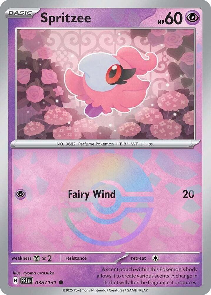 Spritzee (038/131) (Poke Ball Pattern) [Scarlet & Violet: Prismatic Evolutions] - Pokémon - Card Brawlers | Quebec | Canada |