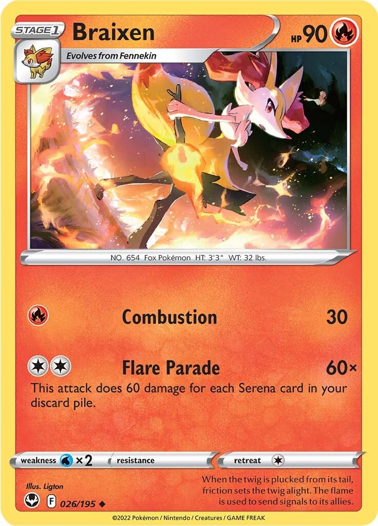 Braixen (026/195) [Sword & Shield: Silver Tempest] - Pokémon - Card Brawlers | Quebec | Canada |