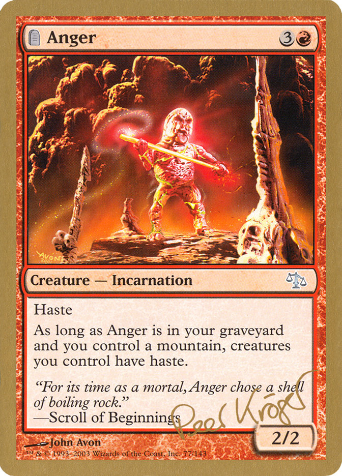 Anger (Peer Kroger) [World Championship Decks 2003] - Magic: The Gathering - Card Brawlers | Quebec | Canada |