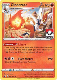 Cinderace (034/202) (League Promo) [Sword & Shield: Base Set] - Pokémon - Card Brawlers | Quebec | Canada |