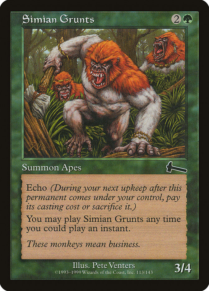 Simian Grunts [Urza's Legacy] - Magic: The Gathering - Card Brawlers | Quebec | Canada |