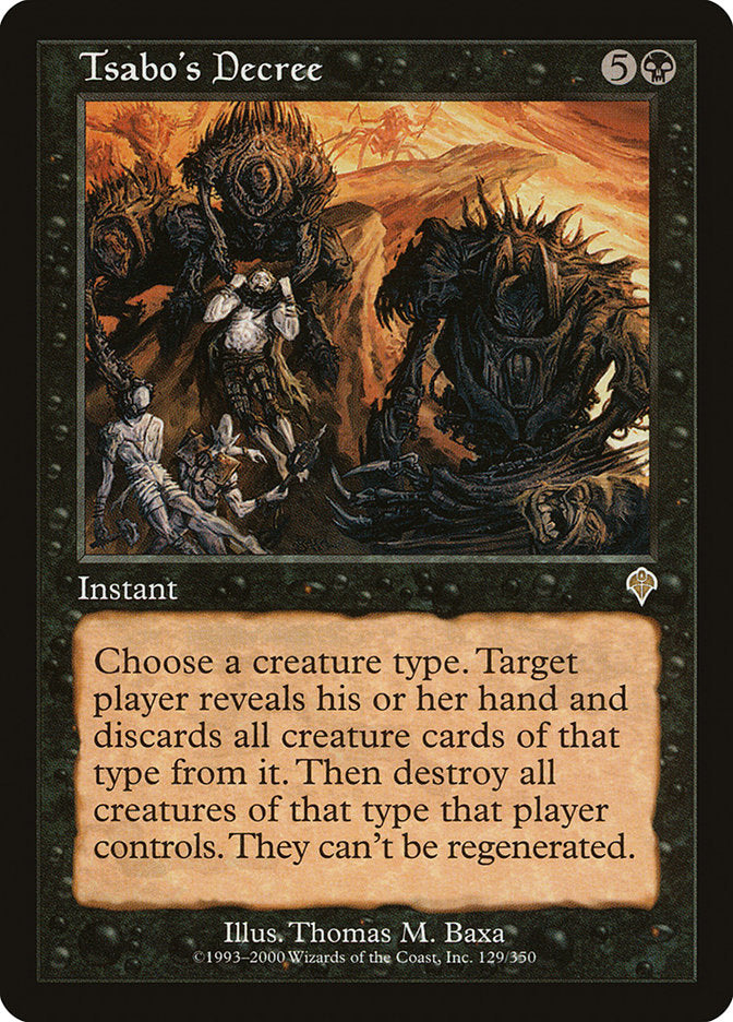 Tsabo's Decree [Invasion] - Magic: The Gathering - Card Brawlers | Quebec | Canada |