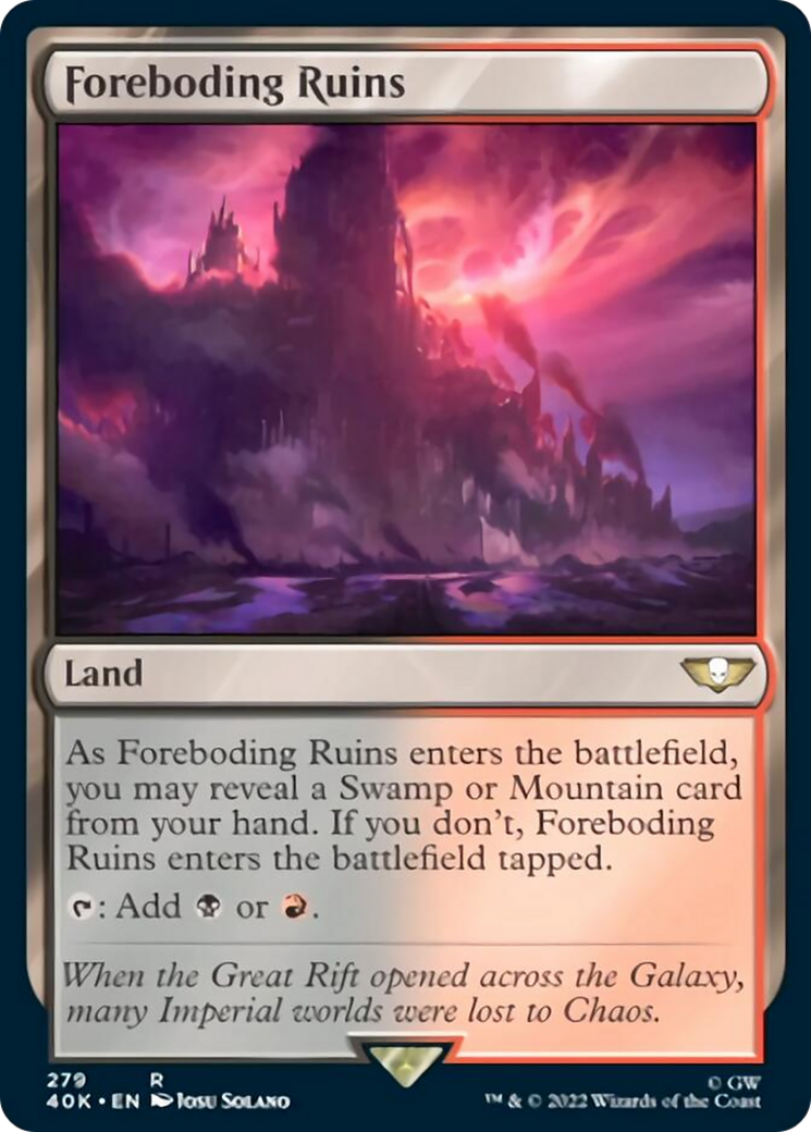 Foreboding Ruins (Surge Foil) [Warhammer 40,000] - Magic: The Gathering - Card Brawlers | Quebec | Canada |