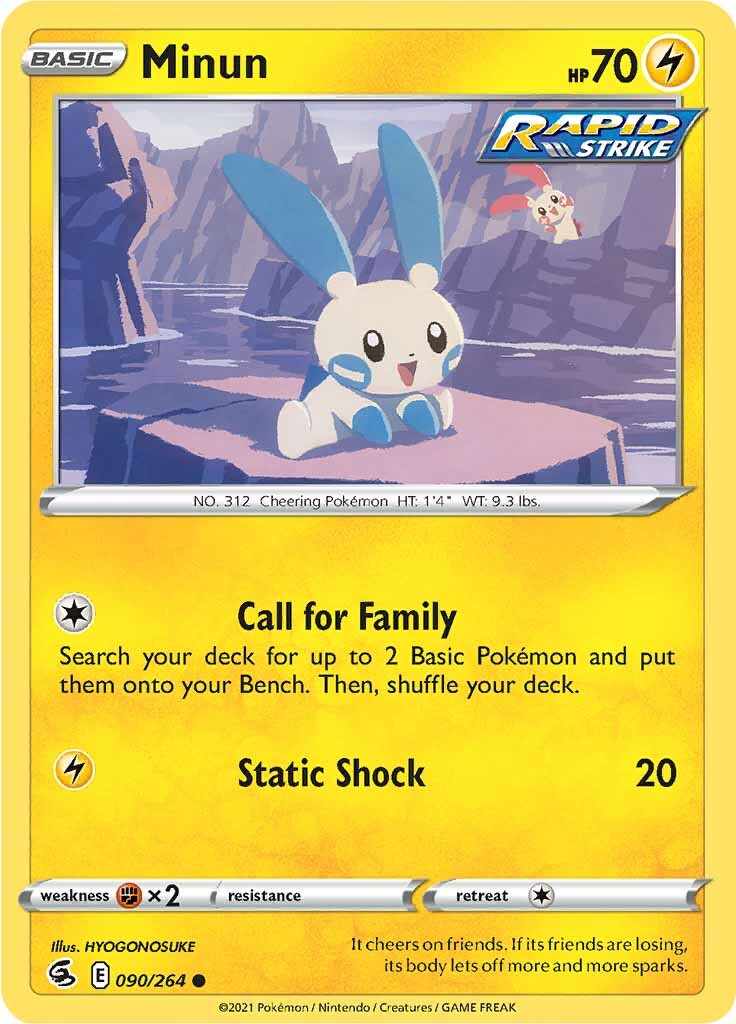 Minun (090/264) [Sword & Shield: Fusion Strike] - Pokémon - Card Brawlers | Quebec | Canada |