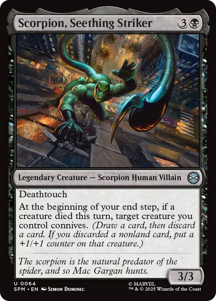 Scorpion, Seething Striker [Marvel's Spider-Man] - Magic: The Gathering - Card Brawlers | Quebec | Canada |