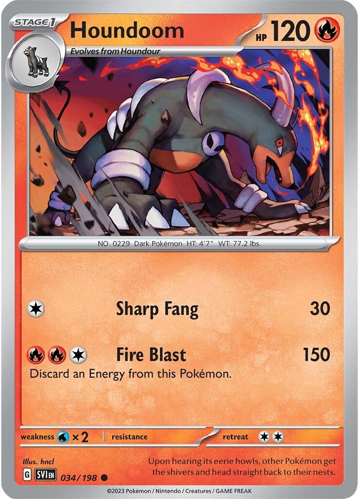 Houndoom (034/198) [Scarlet & Violet: Base Set] - Pokémon - Card Brawlers | Quebec | Canada |