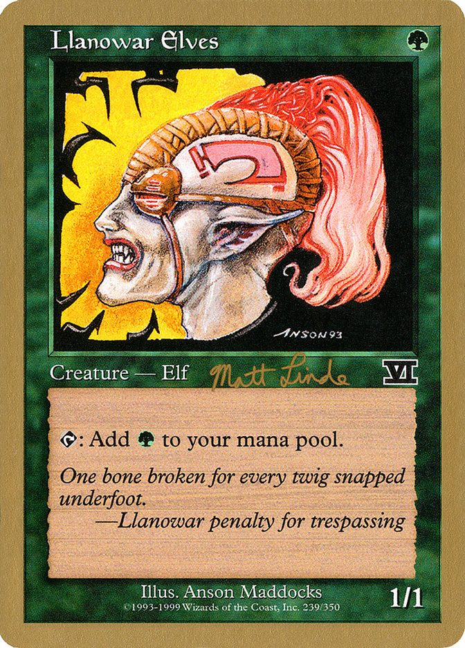 Llanowar Elves (Matt Linde) [World Championship Decks 1999] - Magic: The Gathering - Card Brawlers | Quebec | Canada |