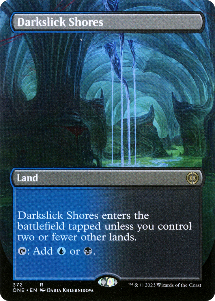 Darkslick Shores (Borderless Alternate Art) [Phyrexia: All Will Be One] - Magic: The Gathering - Card Brawlers | Quebec | Canada |