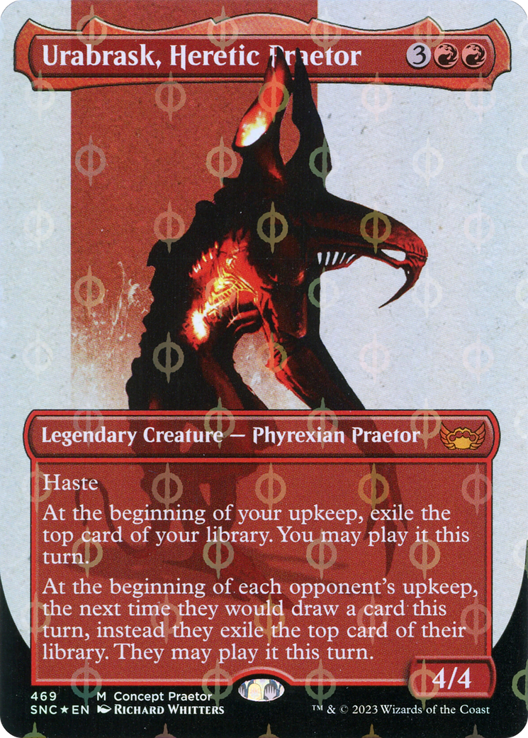 Urabrask, Heretic Praetor (Borderless Concept Praetors Step-and-Compleat Foil) [Phyrexia: All Will Be One] - Magic: The Gathering - Card Brawlers | Quebec | Canada |