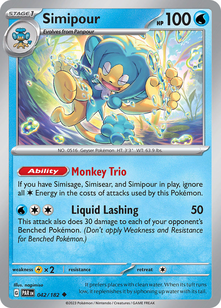 Simipour (042/182) [Scarlet & Violet: Paradox Rift] - Pokémon - Card Brawlers | Quebec | Canada |