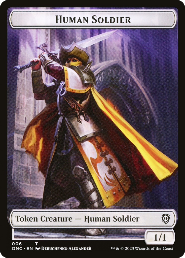 Human Soldier // Elephant Double-Sided Token [Phyrexia: All Will Be One Commander Tokens] - Magic: The Gathering - Card Brawlers | Quebec | Canada |
