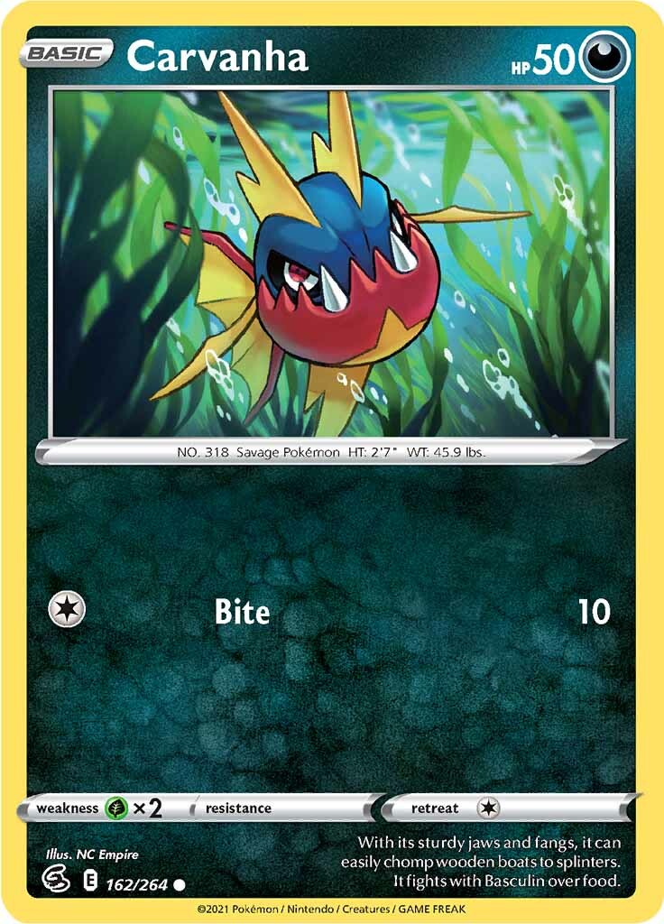 Carvanha (162/264) [Sword & Shield: Fusion Strike] - Pokémon - Card Brawlers | Quebec | Canada |