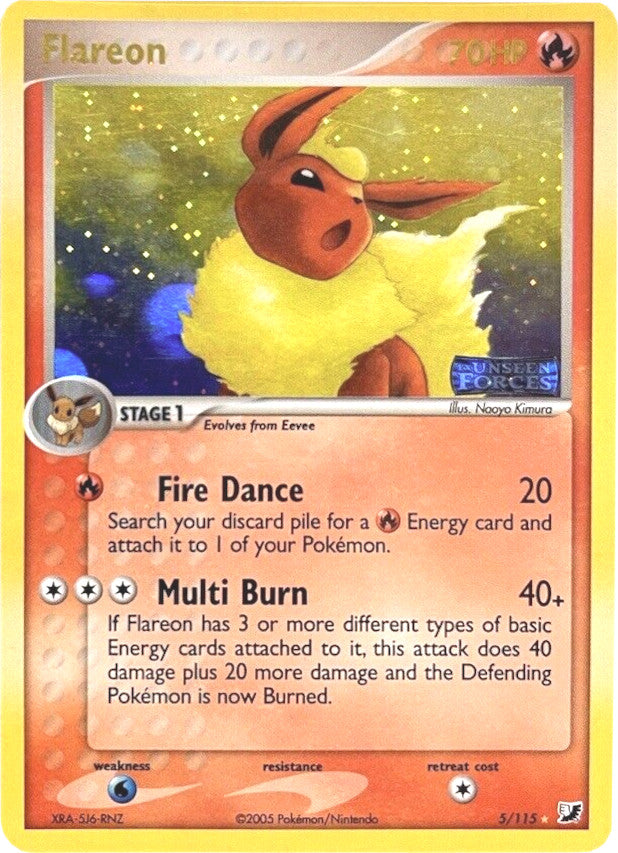 Flareon (5/115) (Stamped) [EX: Unseen Forces] - Pokémon - Card Brawlers | Quebec | Canada |
