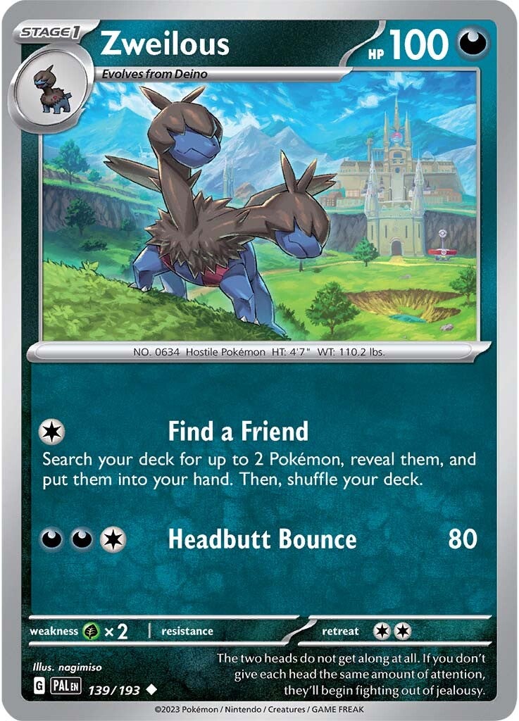Zweilous (139/193) [Scarlet & Violet: Paldea Evolved] - Pokémon - Card Brawlers | Quebec | Canada |