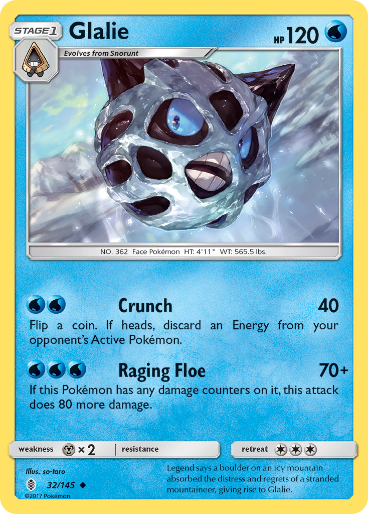 Glalie (32/145) [Sun & Moon: Guardians Rising] - Pokémon - Card Brawlers | Quebec | Canada |