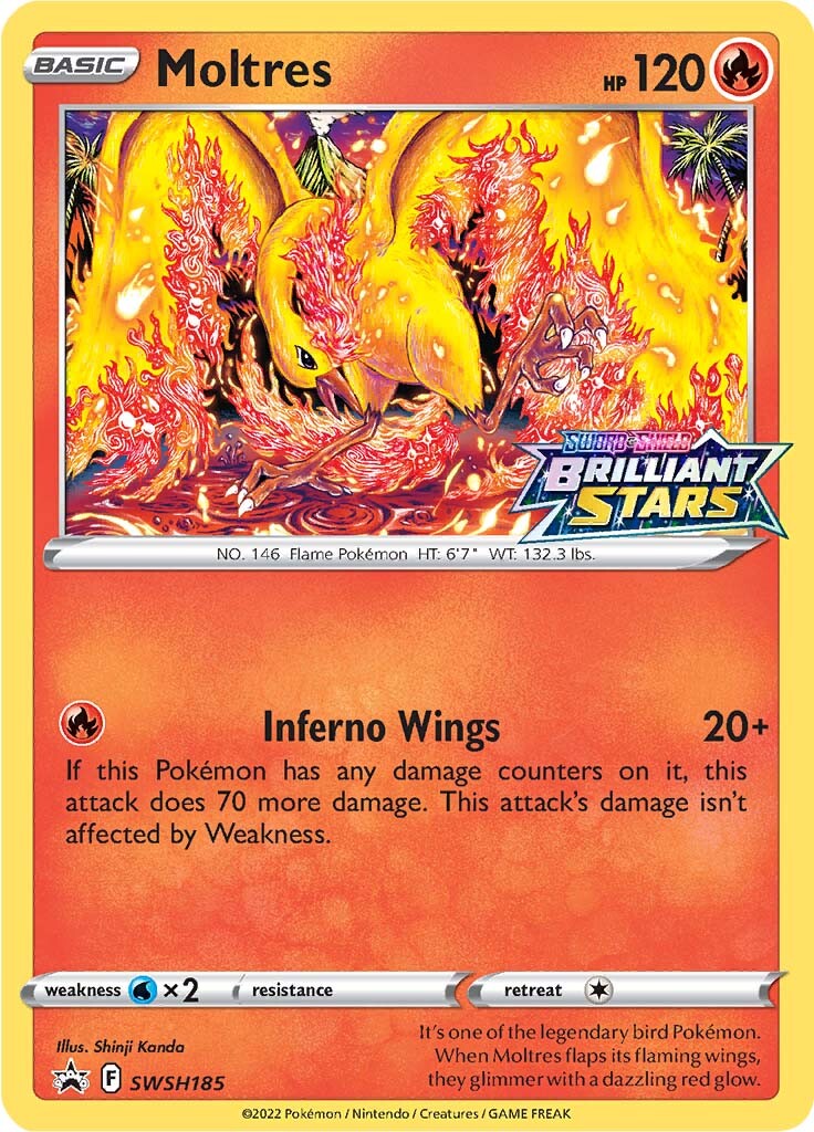 Moltres (SWSH185) (Prerelease Promo) [Sword & Shield: Black Star Promos] - Pokémon - Card Brawlers | Quebec | Canada |