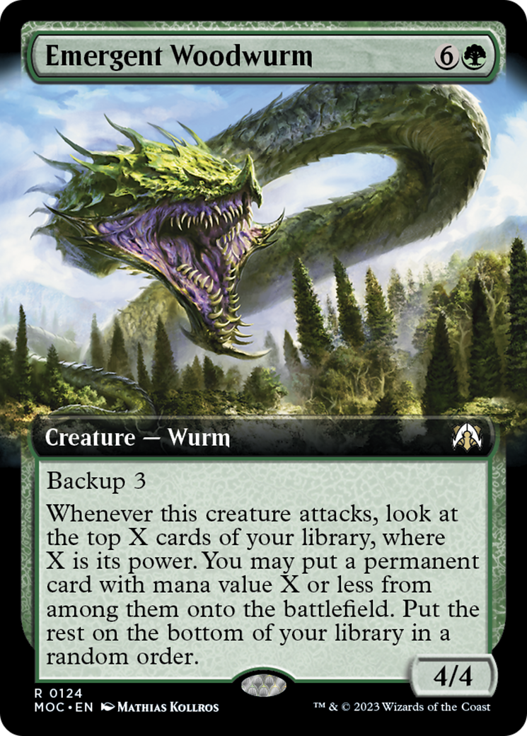 Emergent Woodwurm (Extended Art) [March of the Machine Commander] - Magic: The Gathering - Card Brawlers | Quebec | Canada |