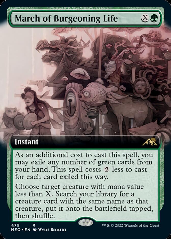 March of Burgeoning Life (Extended Art) [Kamigawa: Neon Dynasty] - Magic: The Gathering - Card Brawlers | Quebec | Canada |