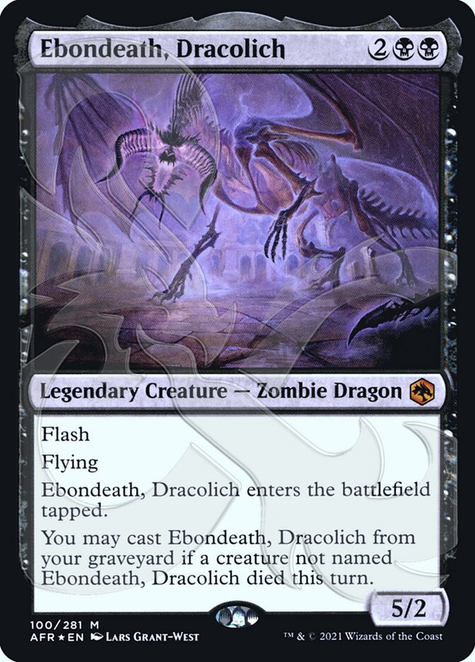 Ebondeath, Dracolich (Ampersand Promo) [Dungeons & Dragons: Adventures in the Forgotten Realms Promos] - Magic: The Gathering - Card Brawlers | Quebec | Canada |