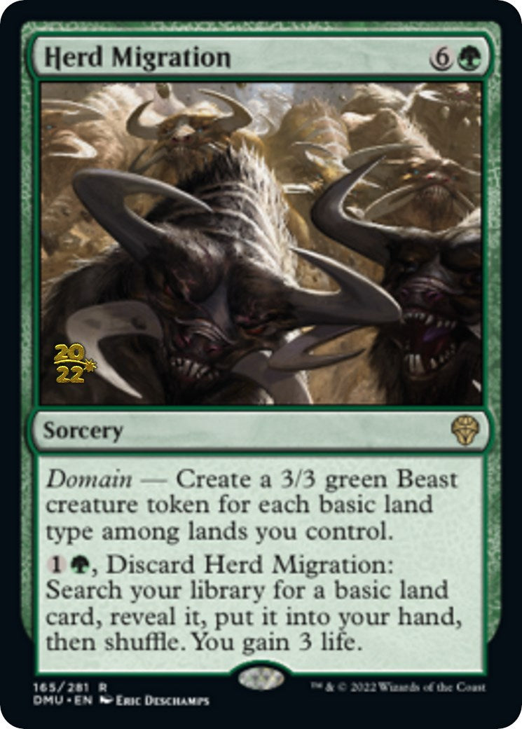 Herd Migration [Dominaria United Prerelease Promos] - Magic: The Gathering - Card Brawlers | Quebec | Canada |