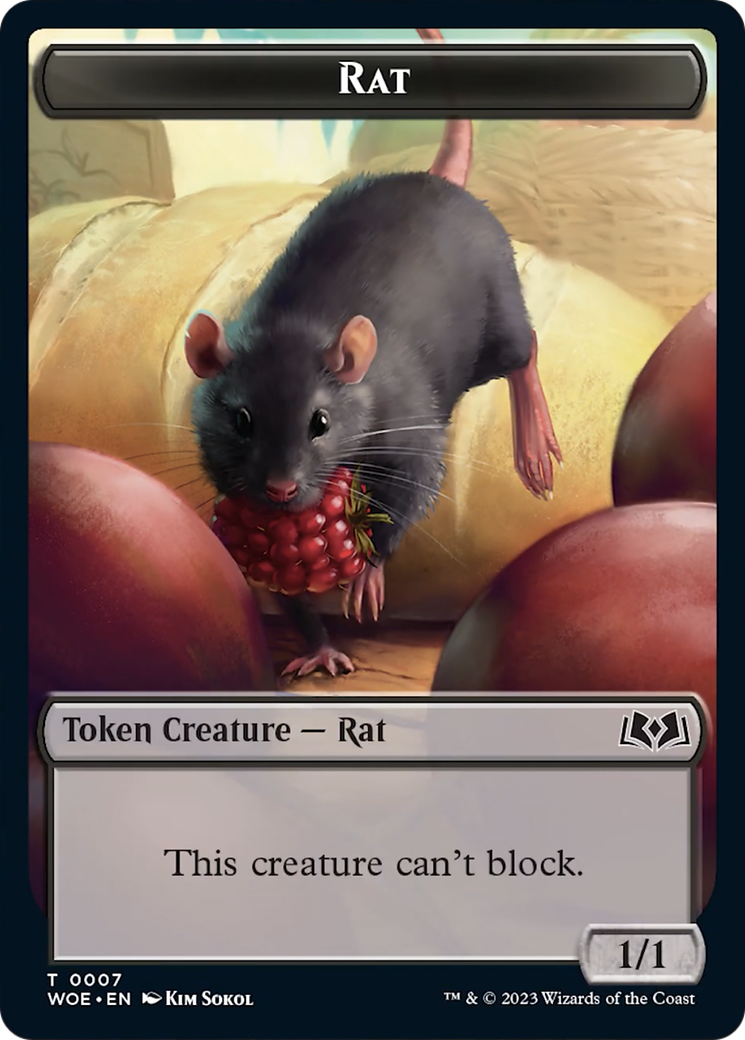 Rat // Food (0010) Double-Sided Token [Wilds of Eldraine Tokens] - Magic: The Gathering - Card Brawlers | Quebec | Canada |