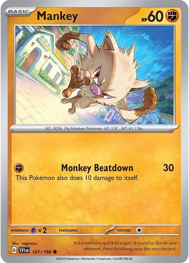 Mankey (107/198) [Scarlet & Violet: Base Set] - Pokémon - Card Brawlers | Quebec | Canada |