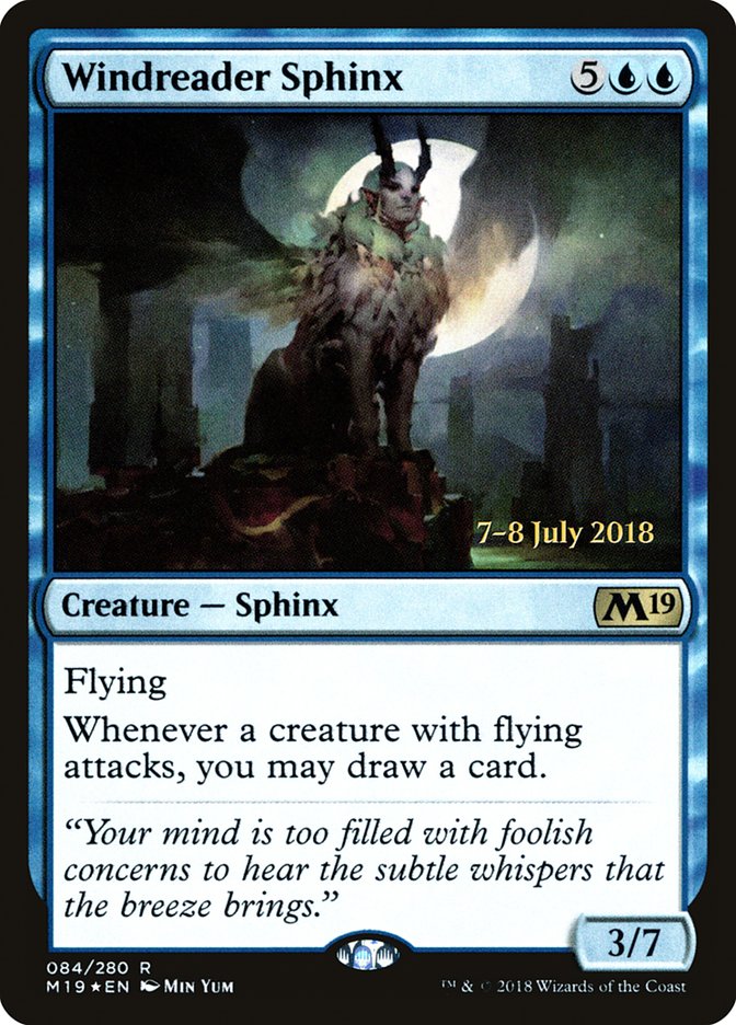 Windreader Sphinx [Core Set 2019 Prerelease Promos] - Magic: The Gathering - Card Brawlers | Quebec | Canada |