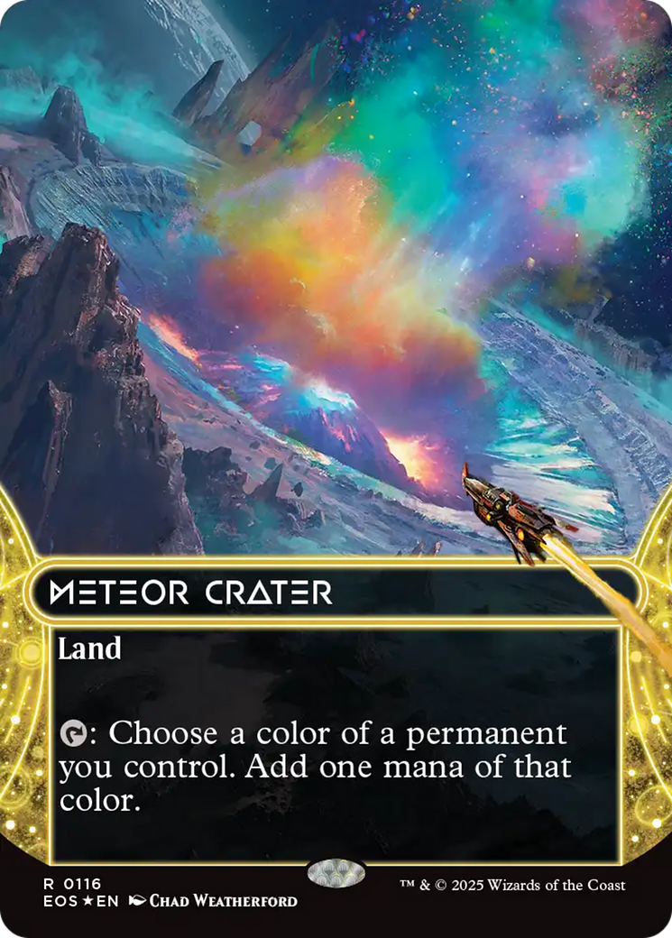 Meteor Crater (0116) (Borderless) (Galaxy Foil) [Edge of Eternities: Stellar Sights] - Magic: The Gathering - Card Brawlers | Quebec | Canada |