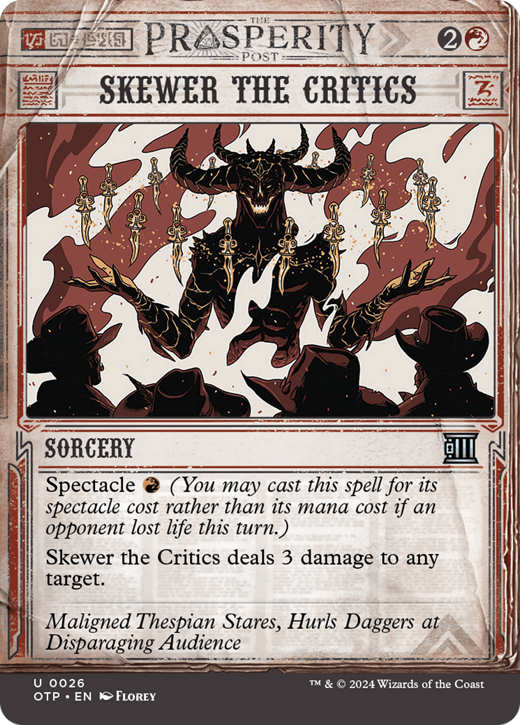 Skewer the Critics [Outlaws of Thunder Junction: Breaking News] - Magic: The Gathering - Card Brawlers | Quebec | Canada |