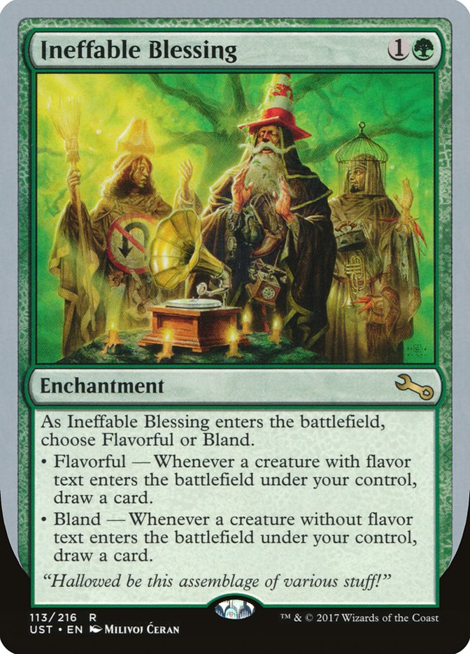 Ineffable Blessing ("choose Flavorful or Bland") [Unstable] - Magic: The Gathering - Card Brawlers | Quebec | Canada |